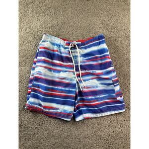 Speedo Shorts Mens Extra Large Blue White Paint Stripes Bathing Suits Trunks